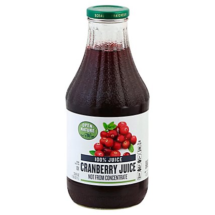 Open Nature 100% Juice Cranberry - 33.8 Fl. Oz. - Image 1