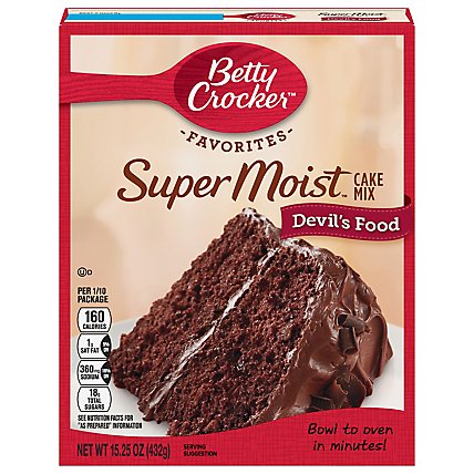 Betty Crocker Cake Mix Super Moist Favorites Devils Food - 15.25 Oz - Image 1