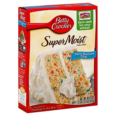 Betty Crocker Cake Mix Super Moist Delights Party Rainbow Chip - 15.25 Oz