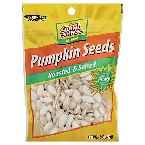 Good Sense Roasted & Salted Pumpkin Seeds In Shell - 4.5 Oz