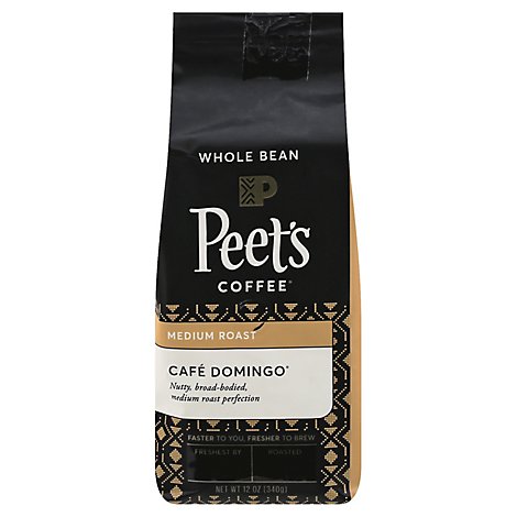 Peet's Coffee Cafe Domingo Medium Roast Whole Bean Coffee Bag - 12 Oz