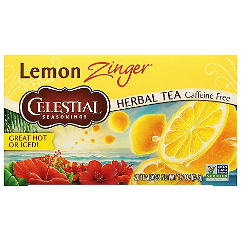 Celestial Seasonings Herbal Tea Bags Caffeine Free Lemon Zinger - 20 Count