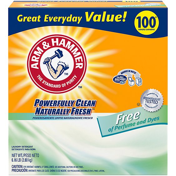 ARM & HAMMER Powder Laundry Detergent Free Of Perfume And Dyes - 100 Count