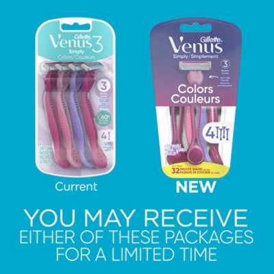 Gillette Venus Simply3 Womens Disposable Razors - 4 Count - Image 8