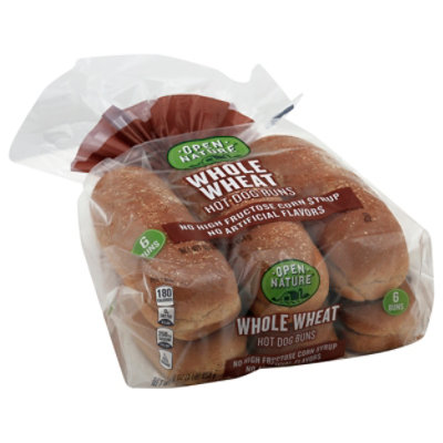 Open Nature Buns Hot Dog 100% Whole Wheat - 16 Oz