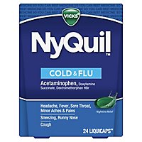Vicks NyQuil Medicine For Cold & Flu Relief Nighttime LiquiCaps - 24 Count - Image 1