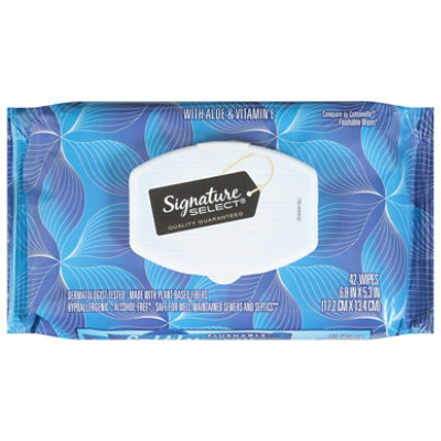 Signature Care Wipes Softly Flushable Pops Up Bag - 42 Count