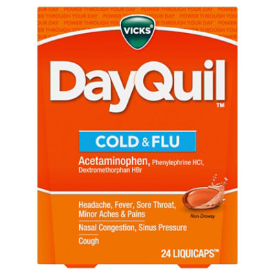 Vicks DayQuil Medicine For Cold & Flu Relief Multi Symptom Non Drowsy Liquicaps - 24 Count - Image 7