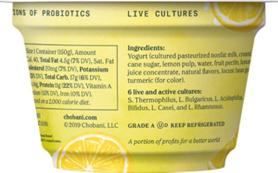 Chobani Yogurt Greek Blended Non-Fat Lemon - 5.3 Oz - Image 5