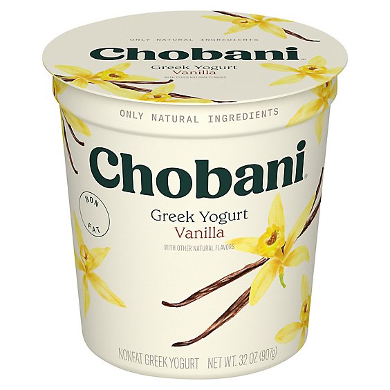 Chobani Yogurt Greek Blended Non-Fat Vanilla - 32 Oz