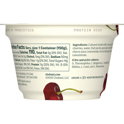 Chobani Non-Fat Cherry On The Bottom Black Greek Yogurt - 5.3 Oz - Image 7