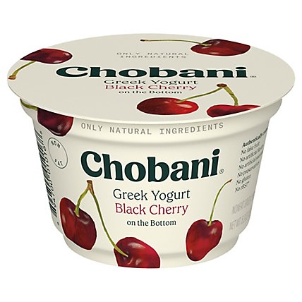 Chobani Yogurt Greek Non Fat On The Bottom Black Cherry - 5.3 Oz - Image 1