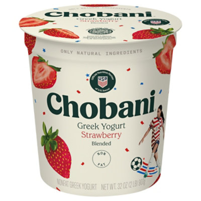 Chobani Non-Fat Strawberry Blended Greek Yogurt - 32 Oz
