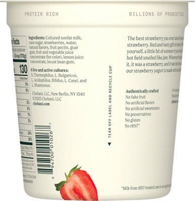 Chobani Non-Fat Strawberry Blended Greek Yogurt - 32 Oz - Image 6