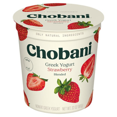 Chobani Non-Fat Strawberry Blended Greek Yogurt - 32 Oz