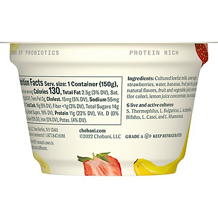 Chobani Yogurt Greek Low Fat On The Bottom Strawberry Banana - 5.3 Oz - Image 6