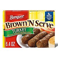 Banquet Brown N Serve Sausage Links Fully Cooked Turkey 10 Count - 6.4 Oz - Image 2