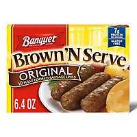 Banquet Brown N Serve Sausage Links Fully Cooked Original 10 Count - 6.4 Oz - Image 1