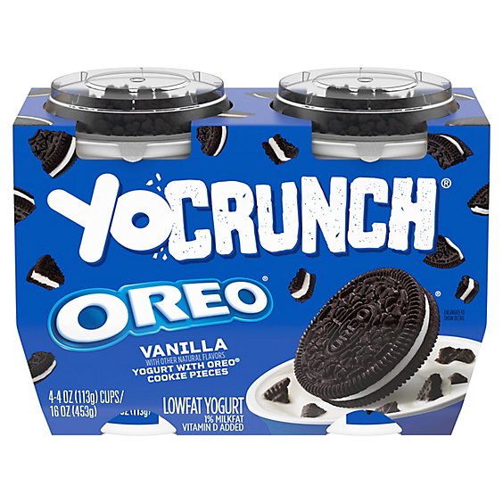 YoCrunch Low Fat Vanilla With OREO Yogurt - 4-4 Oz
