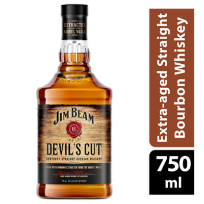 Jim Beam Whiskey Bourbon Kentucky Straight Devils Cut 90 Proof - 750 Ml - Image 1