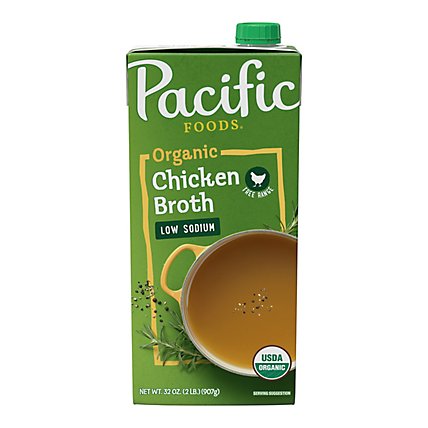 Pacific Organic Broth Chicken Free Range Low Soidum - 32 Fl. Oz. - Image 2