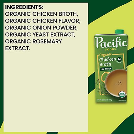 Pacific Organic Broth Chicken Free Range Low Soidum - 32 Fl. Oz. - Image 3