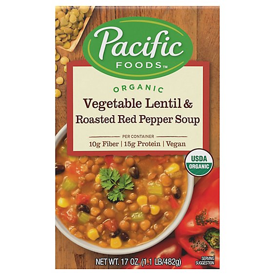 Pacific Soup All Natural Vegetable Lentil & Roasted Red Pepper - 17.6 Oz