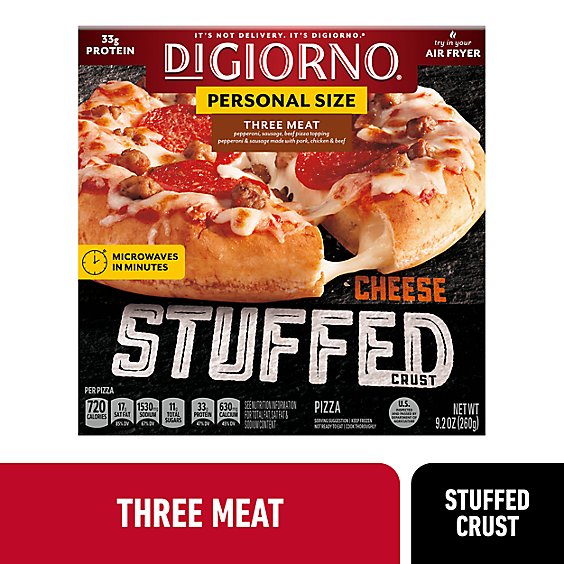 DiGiorno Three Meat Cheese Stuffed Crust Frozen Personal Pizza - 9.2 Oz