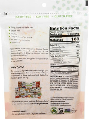 Daiya Shredded Cheddar Style Cheese - 8 Oz - Image 6