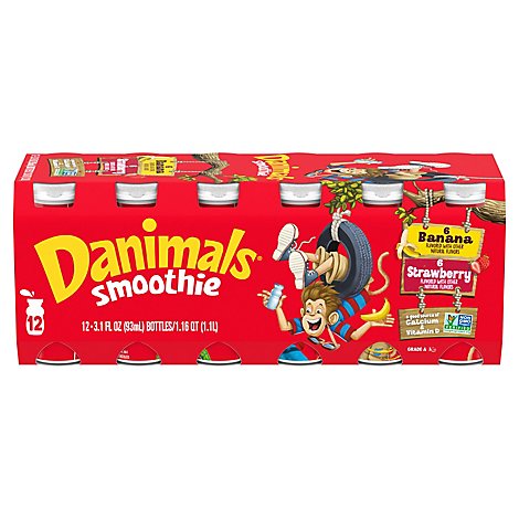 Danimals Smoothie Banana & Strawberry Variety Pack - 12-3.1 Fl. Oz.