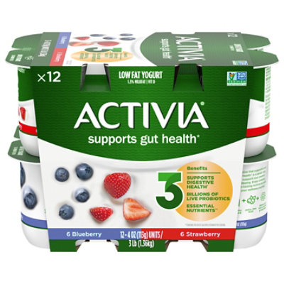 Activia Low Fat Probiotic Strawberry And Blueberry Variety Pack Yogurt - 12-4 Oz - Image 3