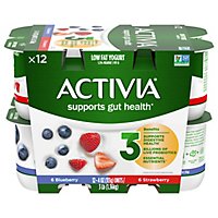 Activia Low Fat Probiotic Strawberry & Blueberry Yogurt Variety Pack - 12-4 Oz - Image 1