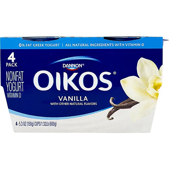 Oikos Vanilla Non Fat Greek Yogurt - 4-5.3 Oz