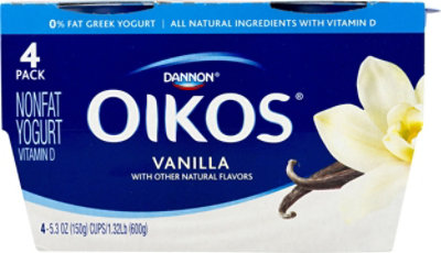 Oikos Vanilla Non Fat Greek Yogurt - 4-5.3 Oz