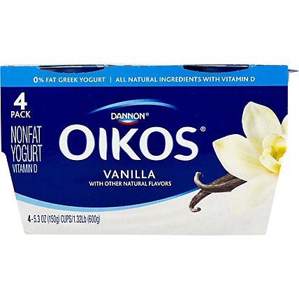 Oikos Greek Yogurt Blended Vanilla - 4-5.3 Oz - Image 1