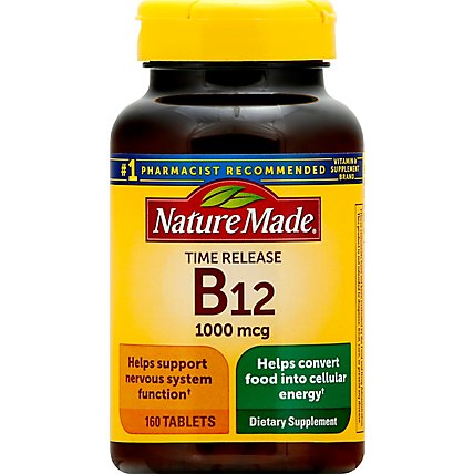 Nature Made Dietary Supplement Tablets Vitamin B-12 Timed Release 1000 mcg - 160 Count - Image 2
