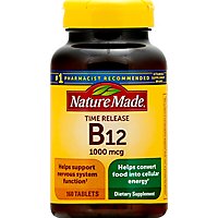 Nature Made Dietary Supplement Tablets Vitamin B-12 Timed Release 1000 mcg - 160 Count - Image 2