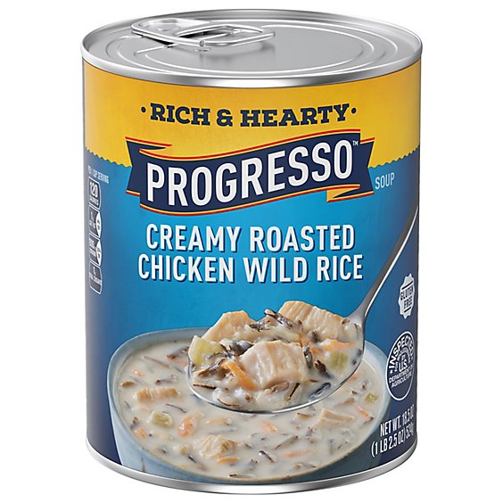 Progresso Rich & Hearty Soup Creamy Roasted Chicken Wild Rice - 18.5 Oz
