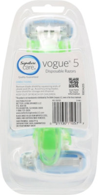 Signature Select/Care Vogue 5 Razor Disposable 5 Blade Technoolgy - 3 Count - Image 4