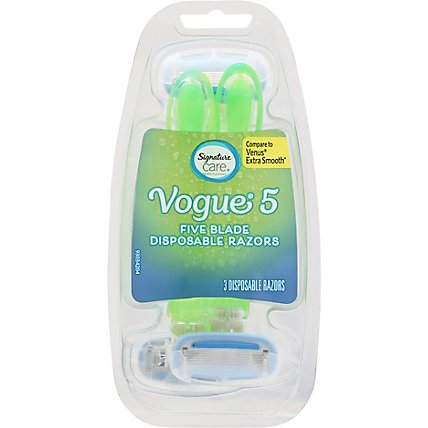 Signature Care Vogue 5 Razor Disposable 5 Blade Technoolgy - 3 Count - Image 2