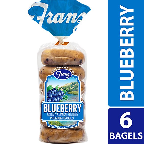 Franz Bagels Premium Blueberry 6 Count - 18 Oz