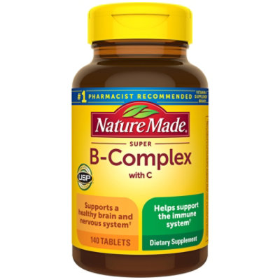 Nature Made Dietary Supplement Tablets Vitamin B-Complex Super + Vitamin C - 140 Count - Image 1