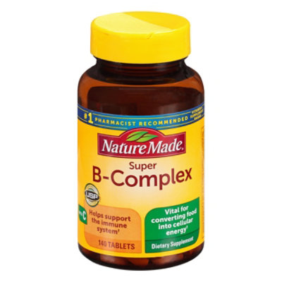 Nature Made Dietary Supplement Tablets Vitamin B-Complex Super ...