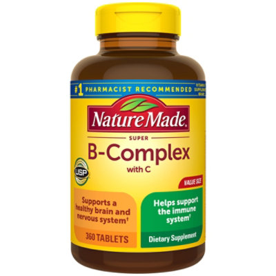 Nature Made Tablets Super B Complex With Vitamin C & Folic Acid Dietary Sup - 360 Count - Image 1