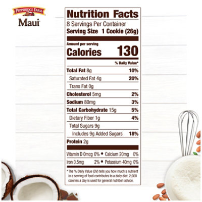 Pepperidge Farm Maui Crispy Milk Chocolate Coconut Almond Cookies - 7.2 Oz - Image 4