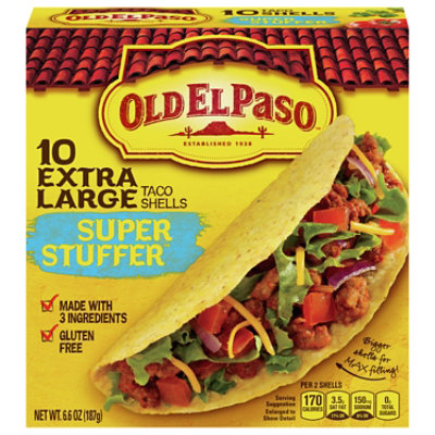 Old El Paso Taco Shells Extra Large Super Stuffer Box 10 Count - 6.6 Oz - Image 2