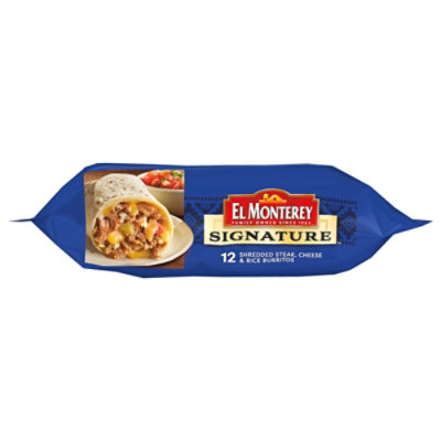 El Monterey Signature Steak Cheese & Rice Burritos 12 Count - 57.6 Oz - Image 2