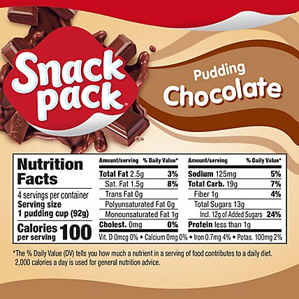 Snack Pack Pudding Chocolate - 4-3.25 Oz - Image 4