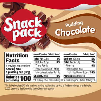 Snack Pack Chocolate Pudding - 4-3.25 Oz - Image 2