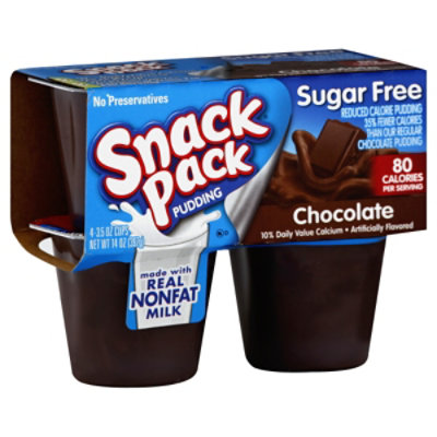 Snack Pack Sugar Free Chocolate Pudding - 4-3.25 Oz - Image 1